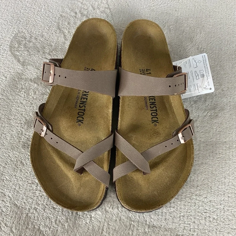 Birkenstock Mayari Sandals Womens US 10 EU 41 Mocca Birko-Flor Regular Fit NEW